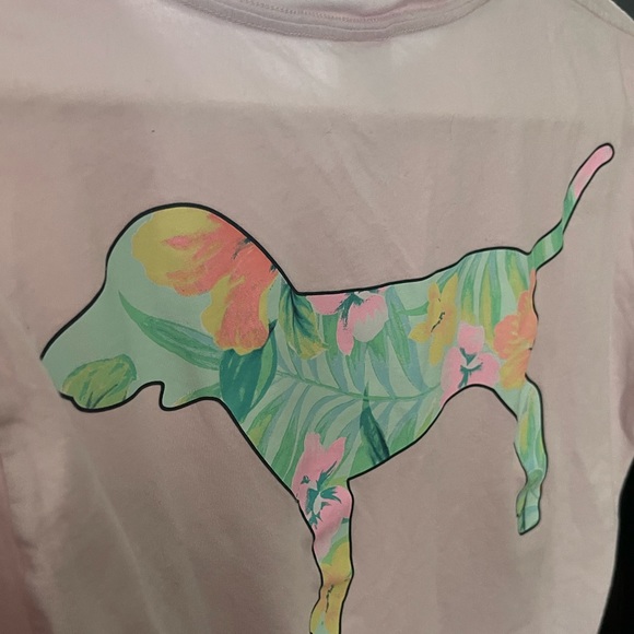 Light pink crop t-shirt with colorful dog on back - Picture 4 of 6